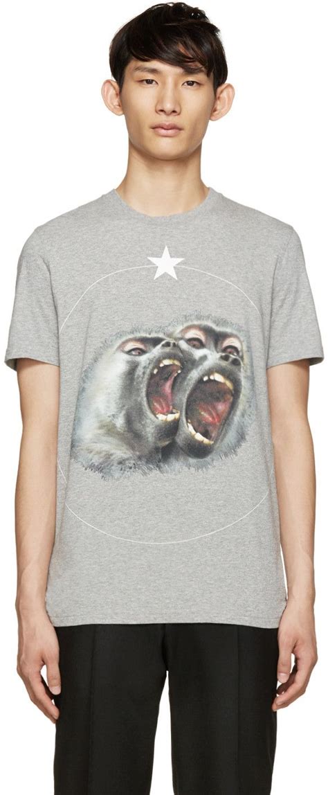 grey givenchy monkey t-shirt|givenchy men's shirts.